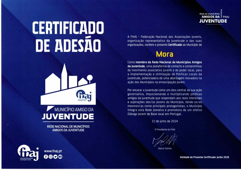 Certificado de Adesão Município Amigo da Juventude